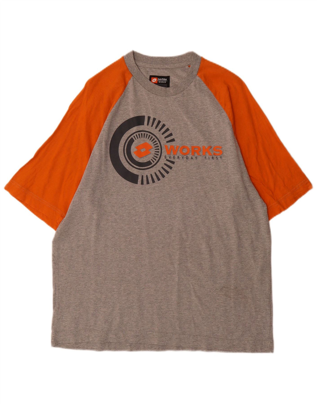 Camiseta gráfica masculina Lotto Top grande bloco colorido cinza