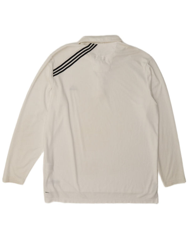 Camisa polo masculina Adidas Climalite de manga comprida XL branco poliéster