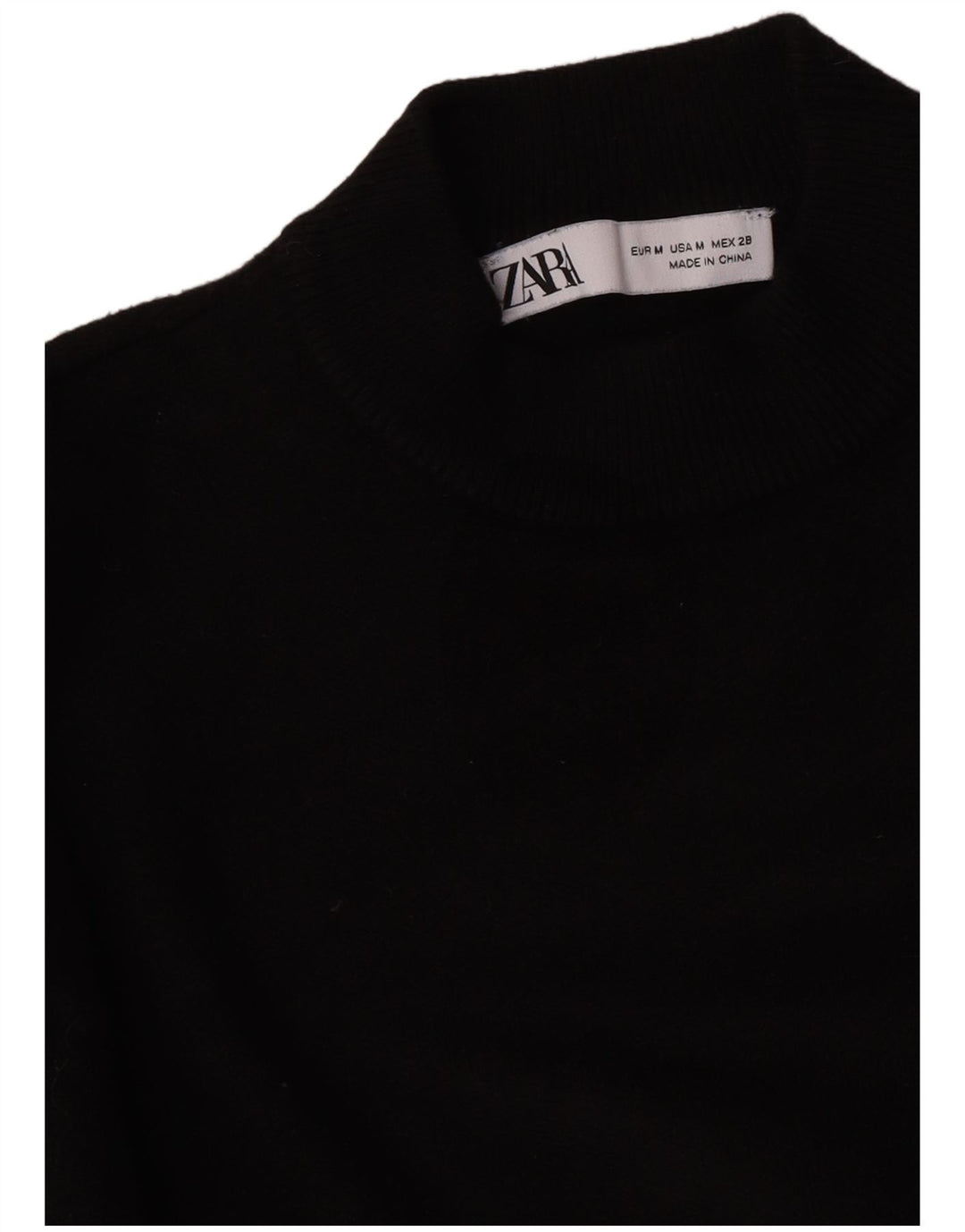Suéter feminino Zara com gola tartaruga Reino Unido 12 médio preto