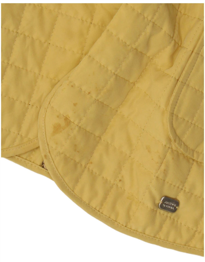 Jaqueta blazer acolchoada feminina Perte by Krizia com 3 botões tamanho 23 amarelo médio