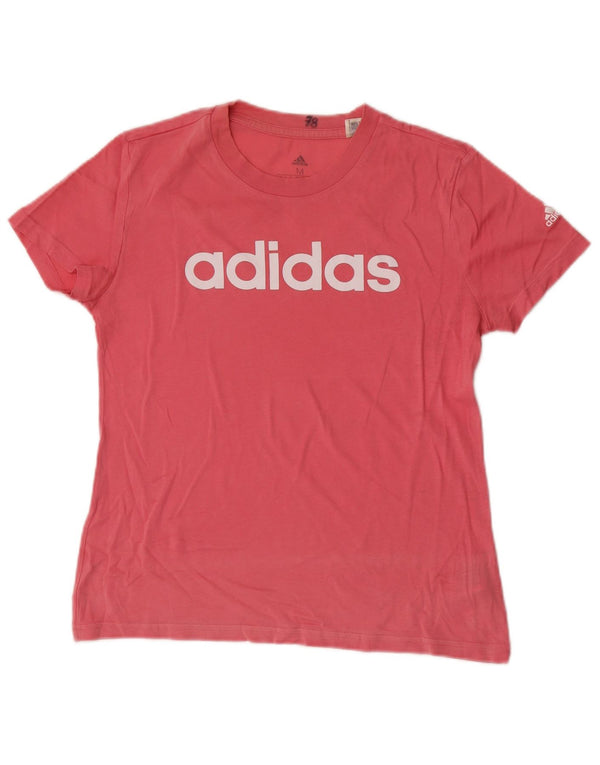 Adidas Camiseta Feminina Graphic Top UK 12/14 Médio Algodão Rosa