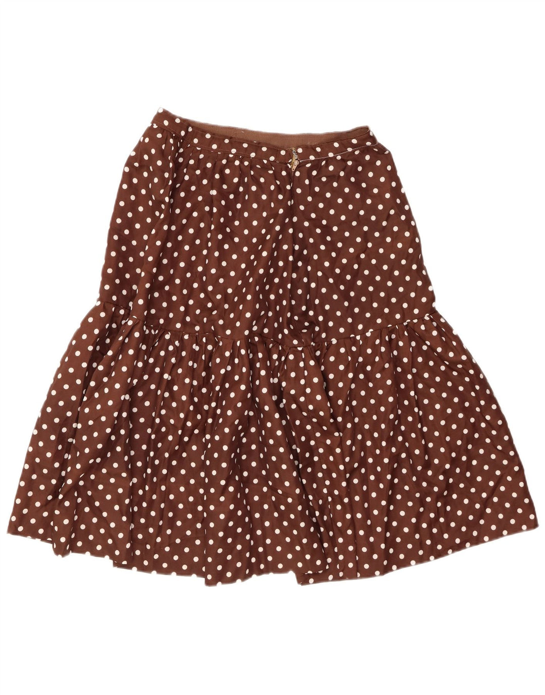 Saia feminina vintage linha A W30 bolinhas marrom médio
