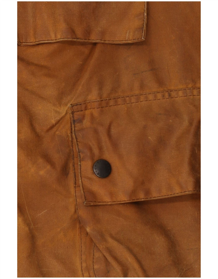 Jaqueta masculina Barbour Longshoreman com capuz encerado Reino Unido 36 pequena marrom