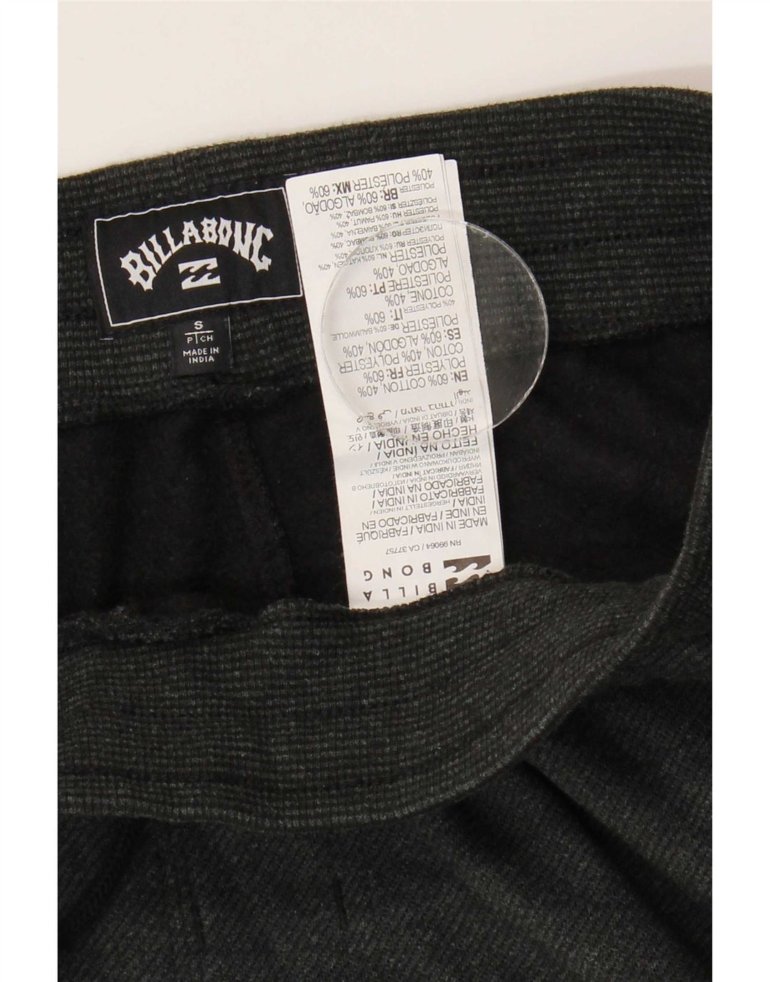 Calça de treino masculina Billabong joggers pequeno algodão cinza