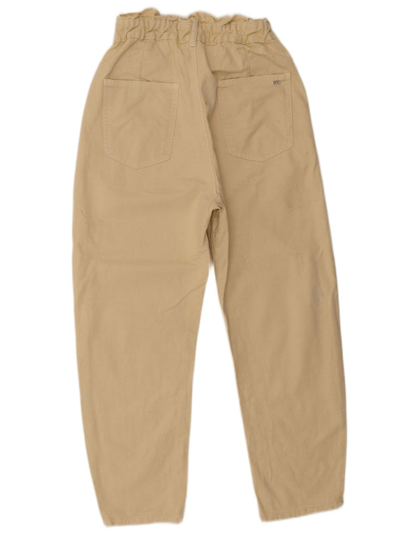 Calça jeans feminina Zara com ajuste solto e cintura alta EU 36 XS W26 L25 algodão bege