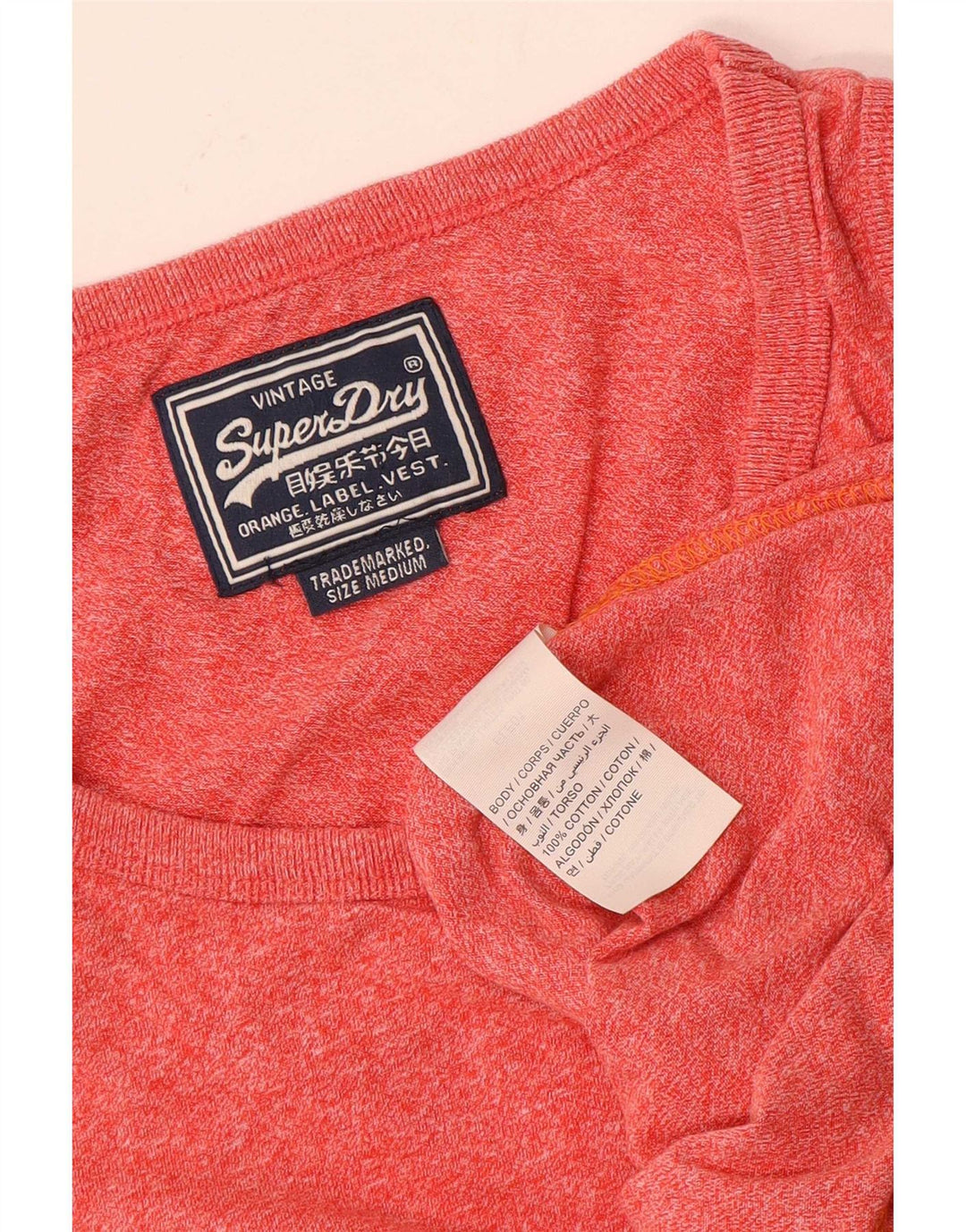 Colete masculino Superdry Top médio de algodão manchado vermelho