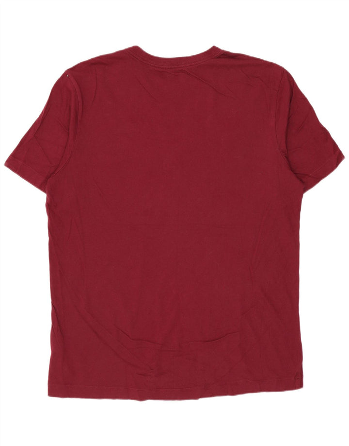 Camiseta gráfica masculina NIKE Top médio algodão Borgonha
