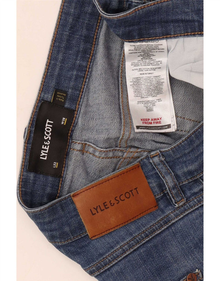 Calça jeans reta masculina Lyle & Scott W38 L32 algodão azul