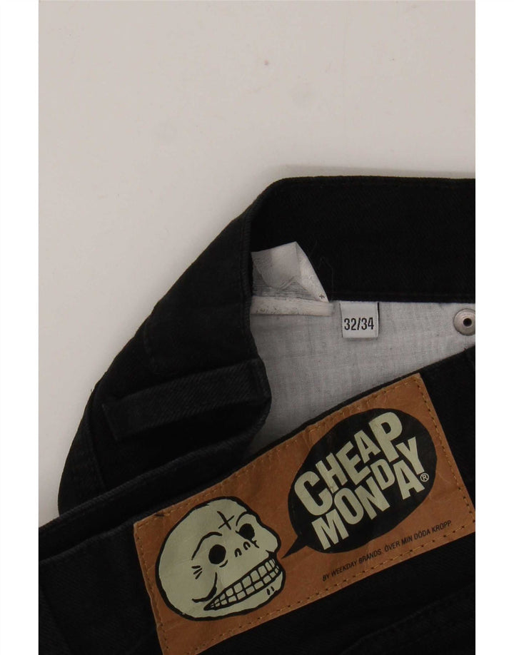Jeans retos masculinos baratos de segunda-feira W32 L24 preto