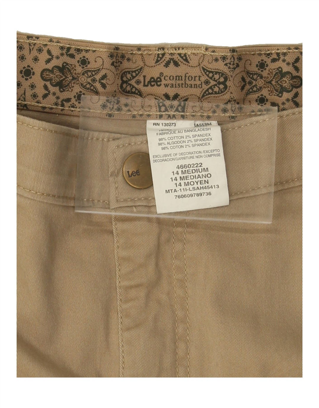 LEE Womens Straight Cargo Trousers US 14 XL W34 L32 Beige Cotton Vintage Lee and Second-Hand Lee from Messina Hembry 