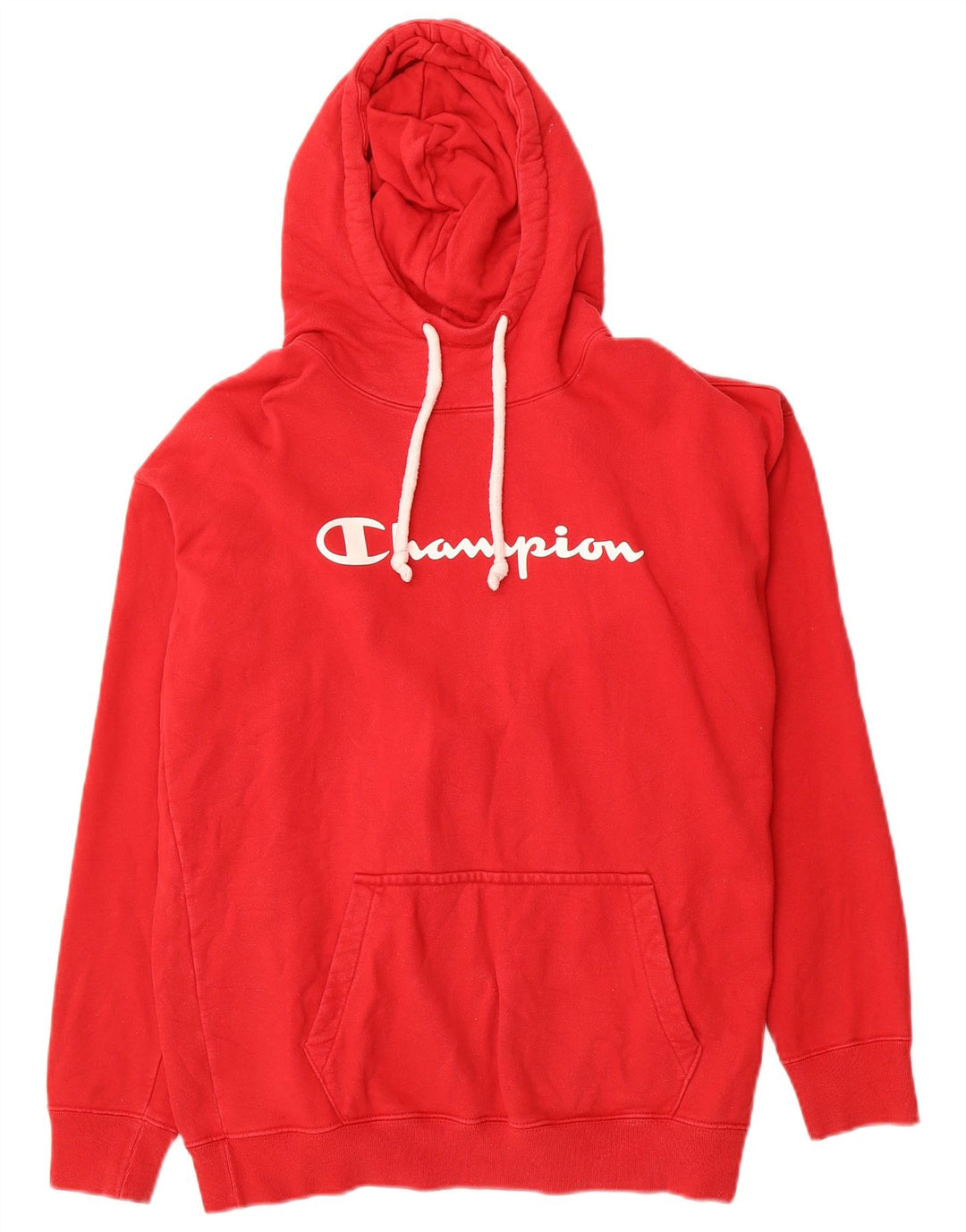 CHAMPION Suéter masculino com capuz gráfico pequeno algodão vermelho
