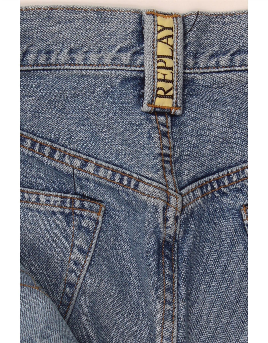 Replay Mens Straight Jeans W33 L35 Azul Algodão
