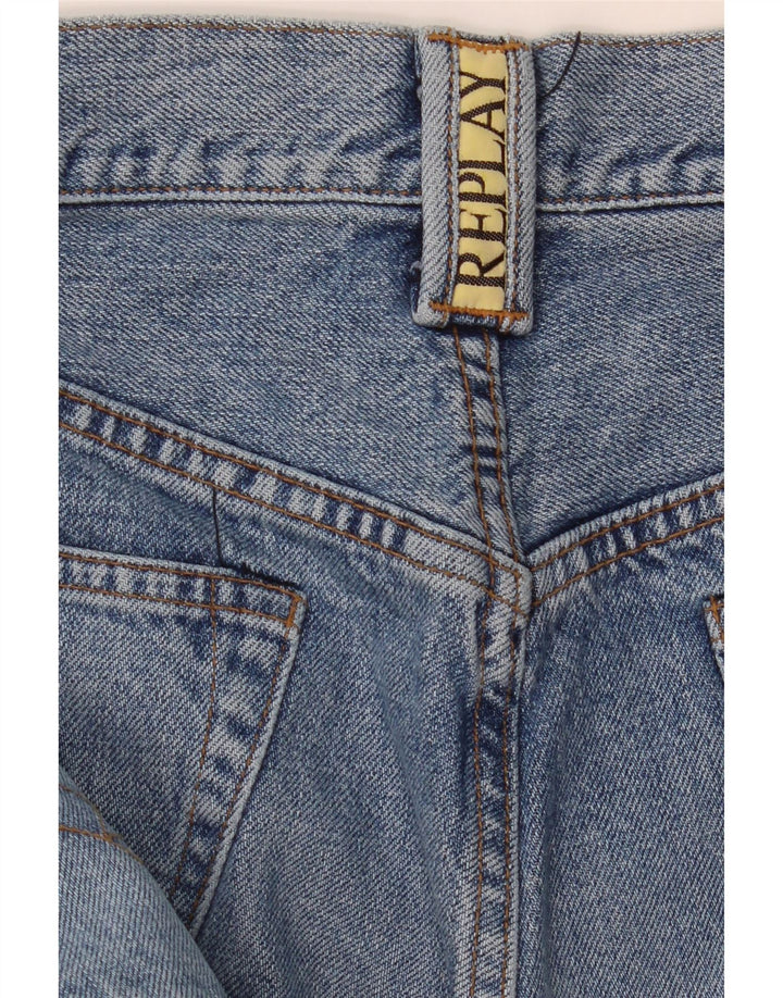Replay Mens Straight Jeans W33 L35 Azul Algodão
