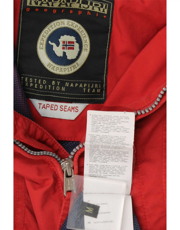 Jaqueta masculina Napapijri com capuz gráfico Anorak UK 38 poliamida vermelha média