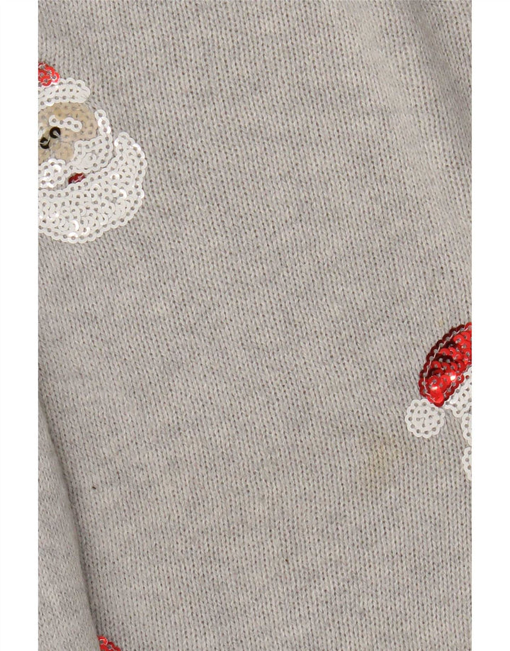Suéter feminino Marks & Spencer com gola redonda Reino Unido 14 cinza médio Natal