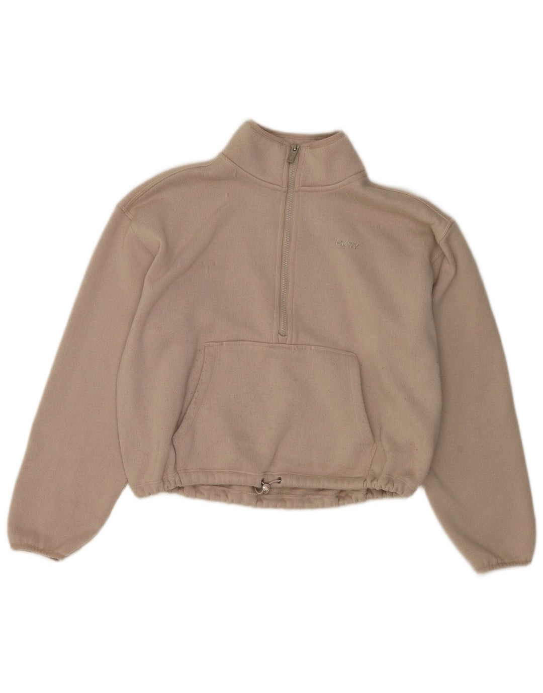 Dkny moletom feminino oversized com zíper e gola alta Reino Unido 14 médio branco