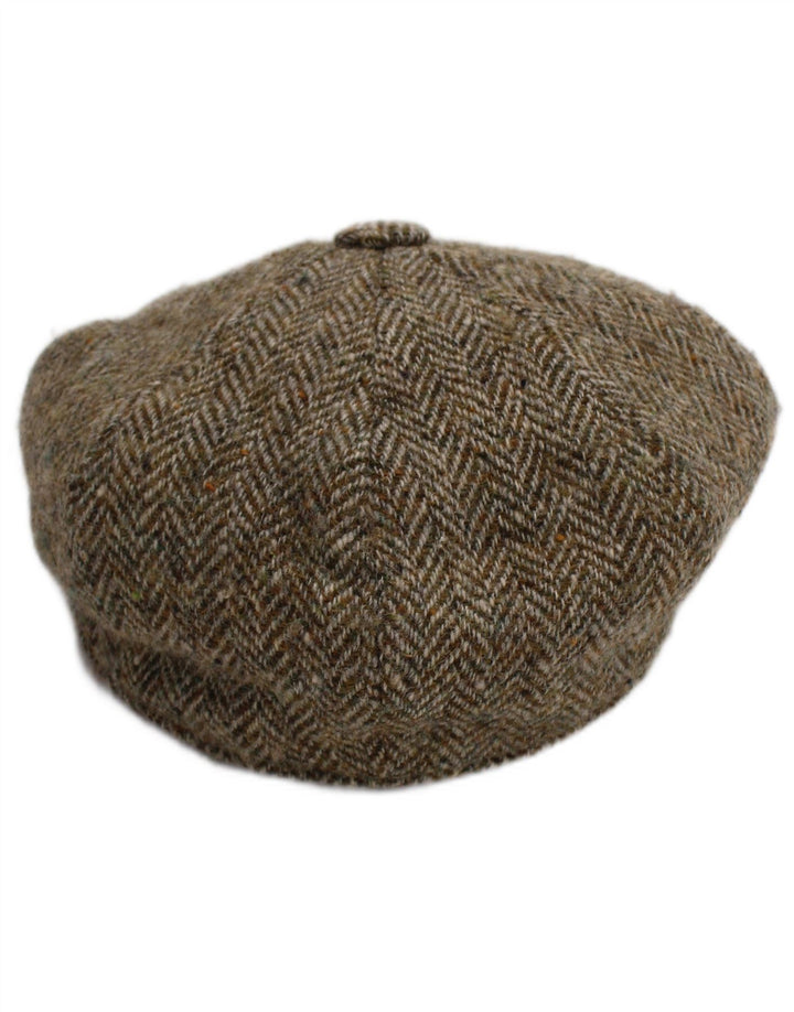 Boné masculino Harris Tweed liso pequeno espinha de peixe cinza novo clássico de lã