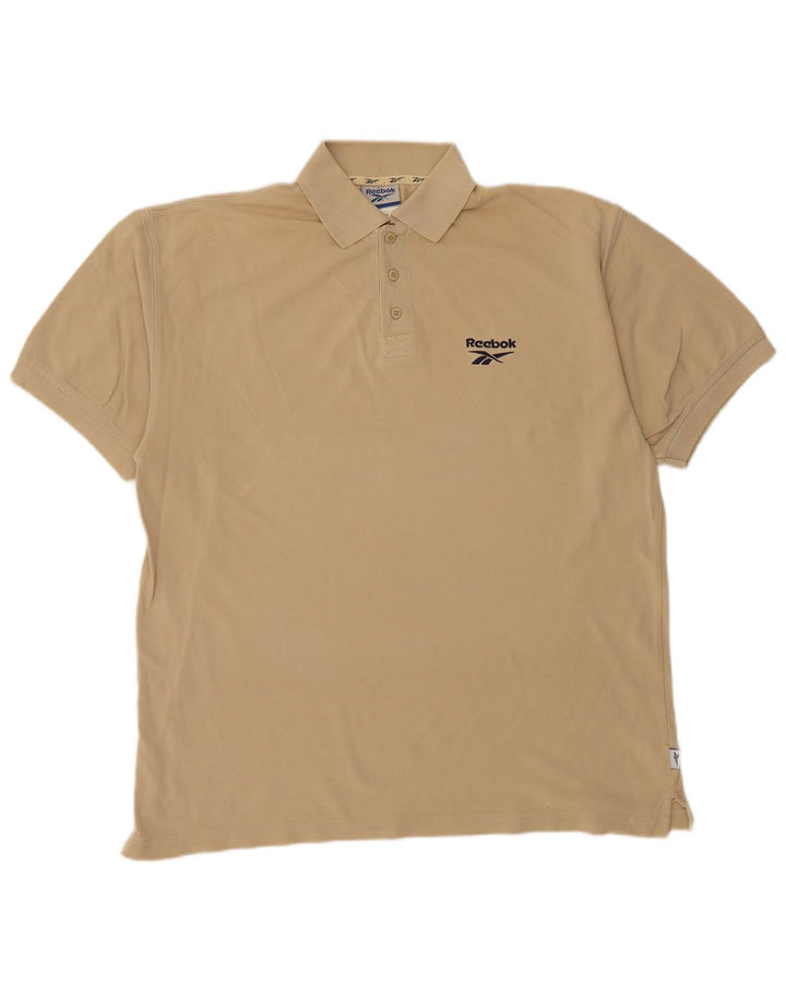 Camisa polo masculina REEBOK algodão bege médio