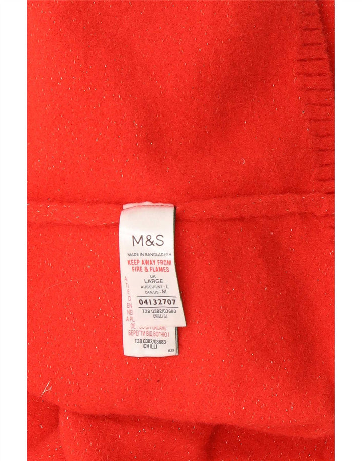Suéter feminino Marks & Spencer com gola tartaruga Reino Unido 16 grande vermelho