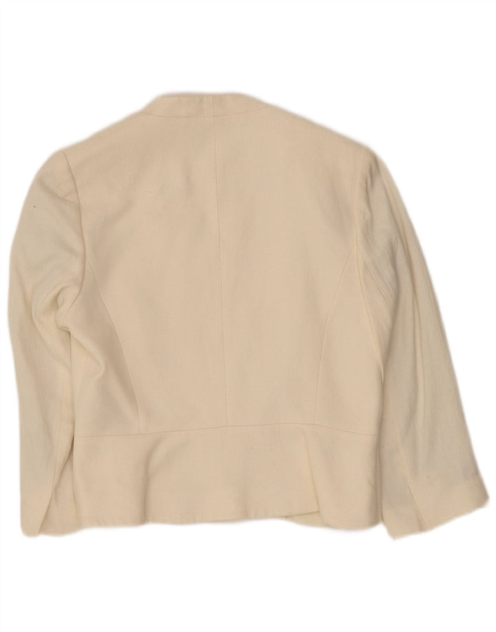 L.K. Jaqueta blazer feminina Bennett manga 3/4 Reino Unido 12 linho bege médio