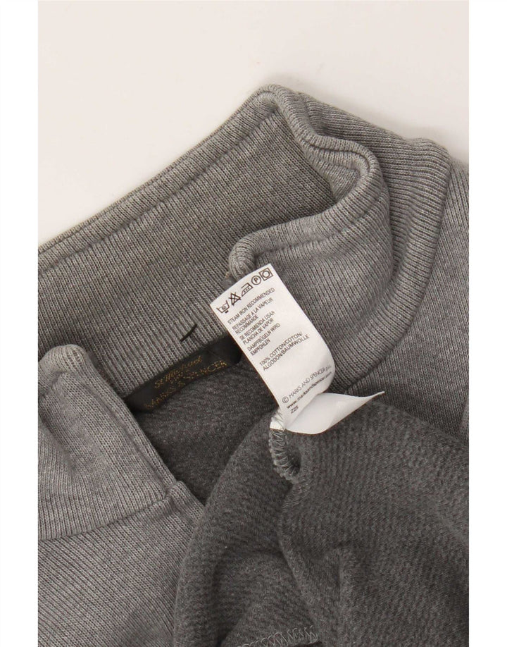 Marks & Spencer Jaqueta masculina de agasalho pequeno de algodão cinza