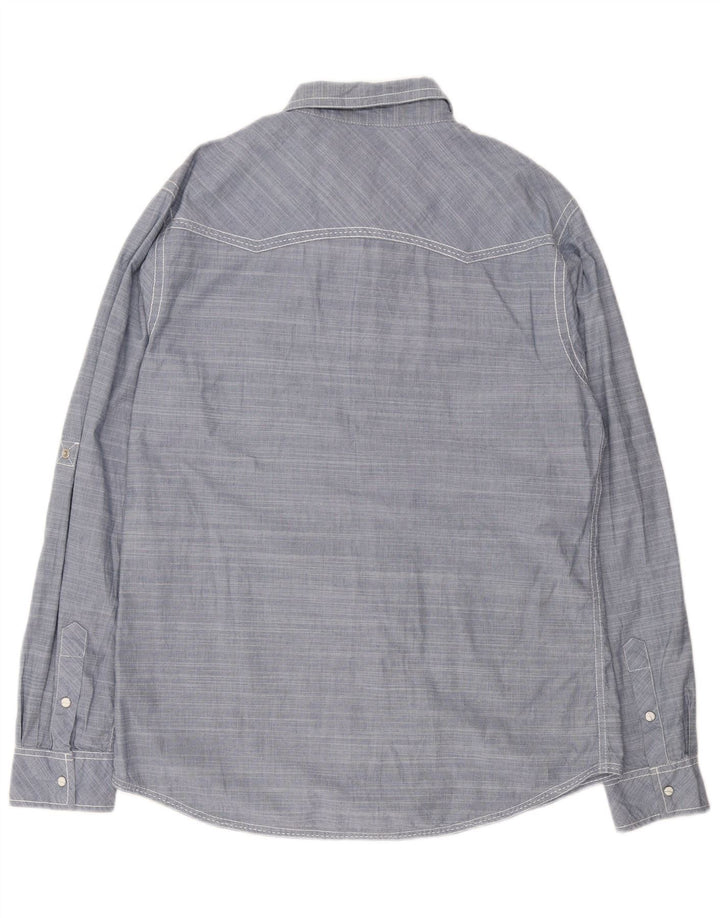 Camisa BKE masculina de ajuste atlético grande algodão azul