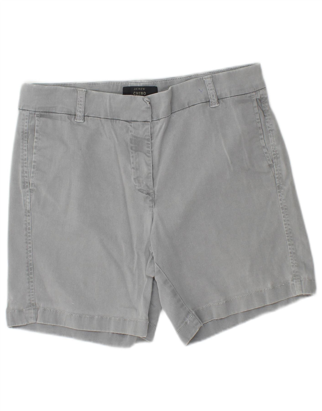 J. CREW Shorts Chino Feminino US 8 Médio W30 Algodão Cinza