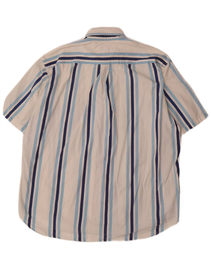 Camisa masculina de manga curta GOOSE & GANDER IT 50 algodão listrado branco médio