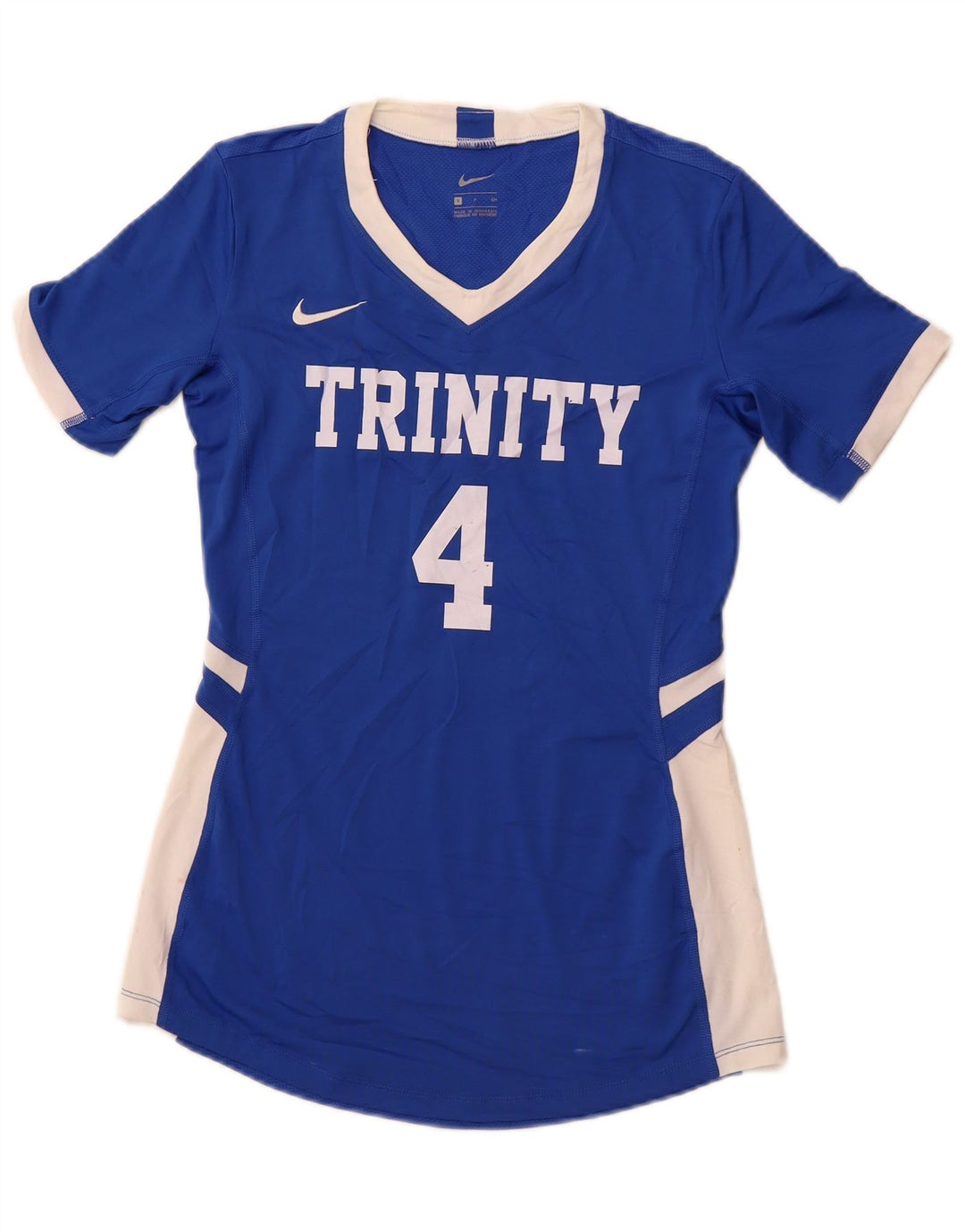 Camiseta feminina NIKE com estampa gráfica UK 10 pequena azul colorblock poliéster