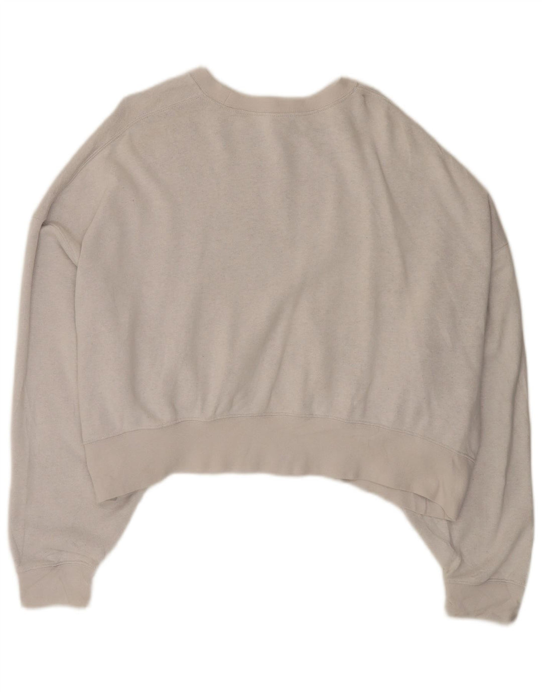 NIKE Womens Crop Oversized Sweatshirt Jumper Reino Unido 14 Médio Cinza Algodão