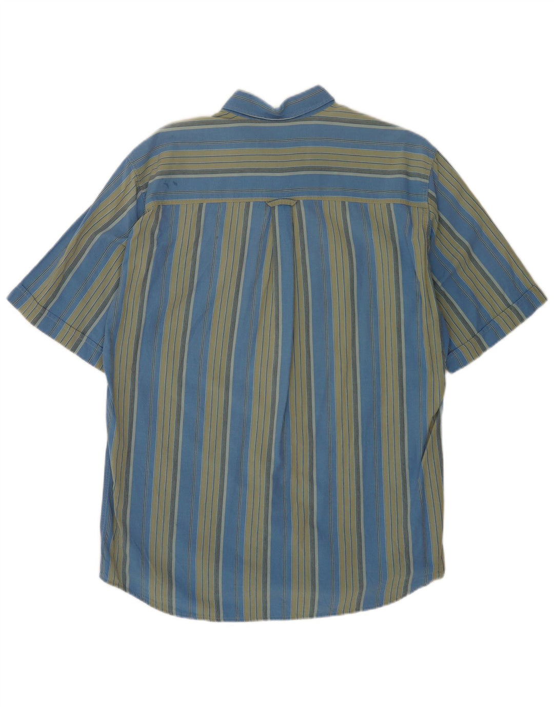 Camisa masculina de manga curta Marlboro Classics grande algodão listrado azul
