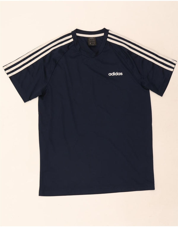 Camiseta masculina Adidas Climalite Top médio azul marinho poliéster