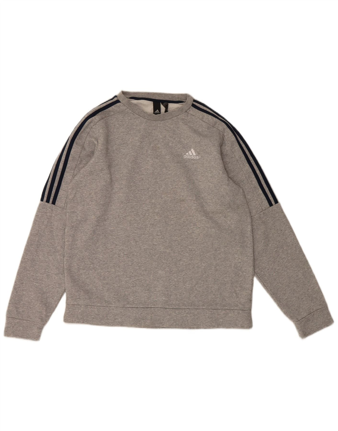 Adidas Mens Moletom Jumper Médio Algodão Cinza
