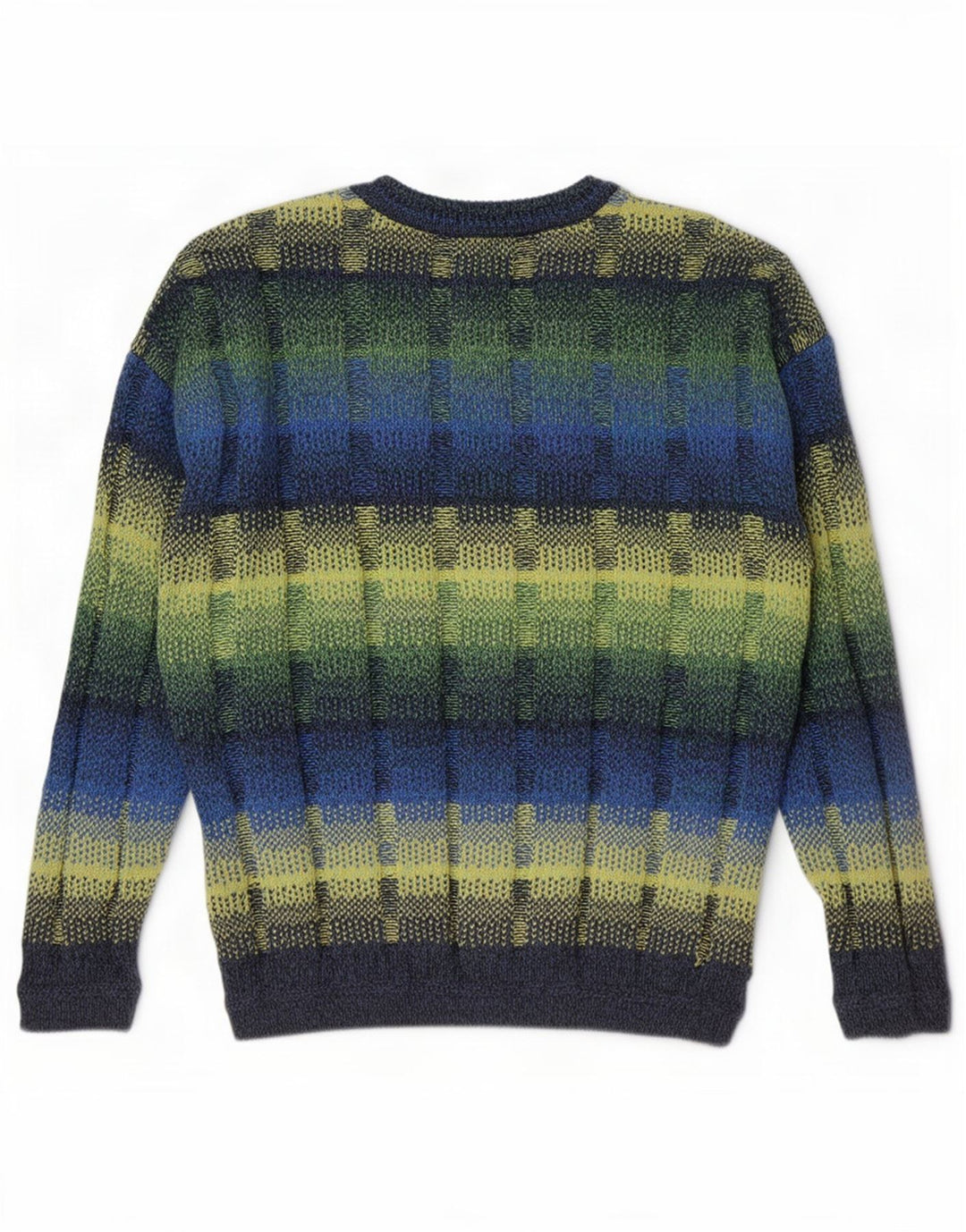 Suéter vintage masculino com gola redonda IT 52 grande geométrico multicolorido
