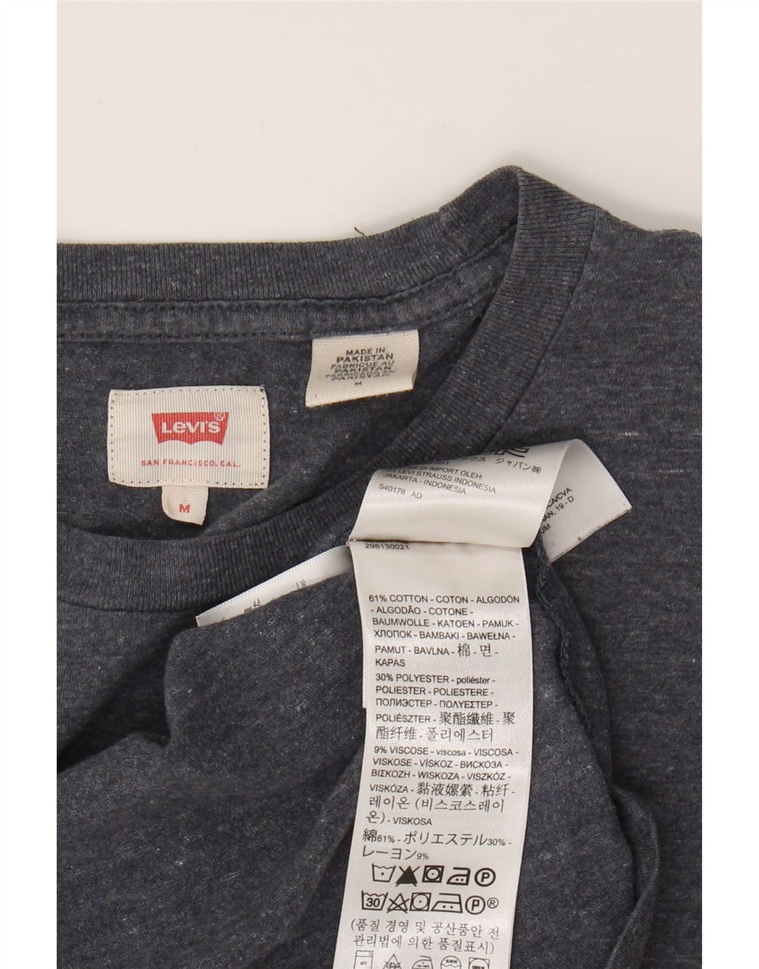 Camiseta masculina LEVI'S Top médio algodão azul marinho