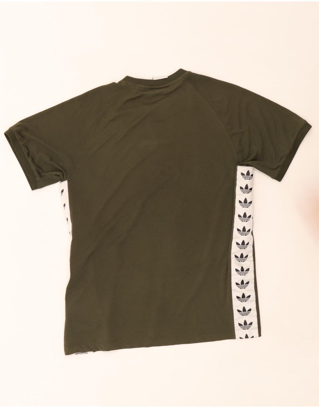 Adidas Mens Graphic T-Shirt Top Grande Cáqui Colorblock Poliéster