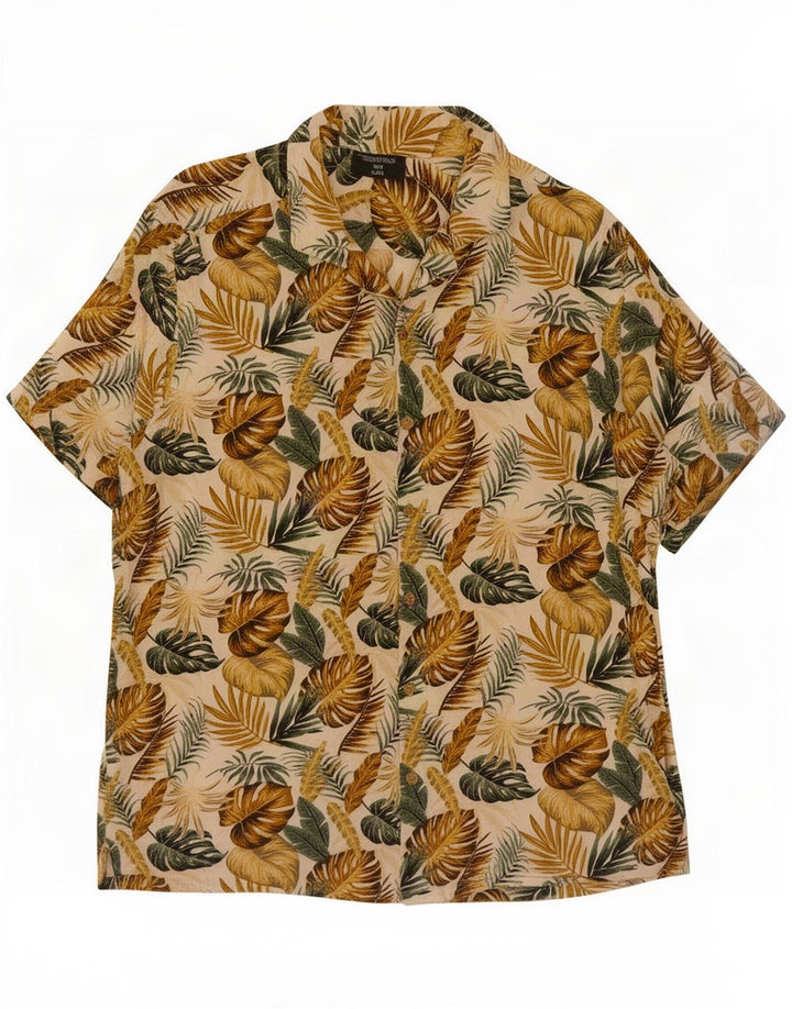 Camisa masculina havaiana de manga curta Tessentials grande floral multicolorida