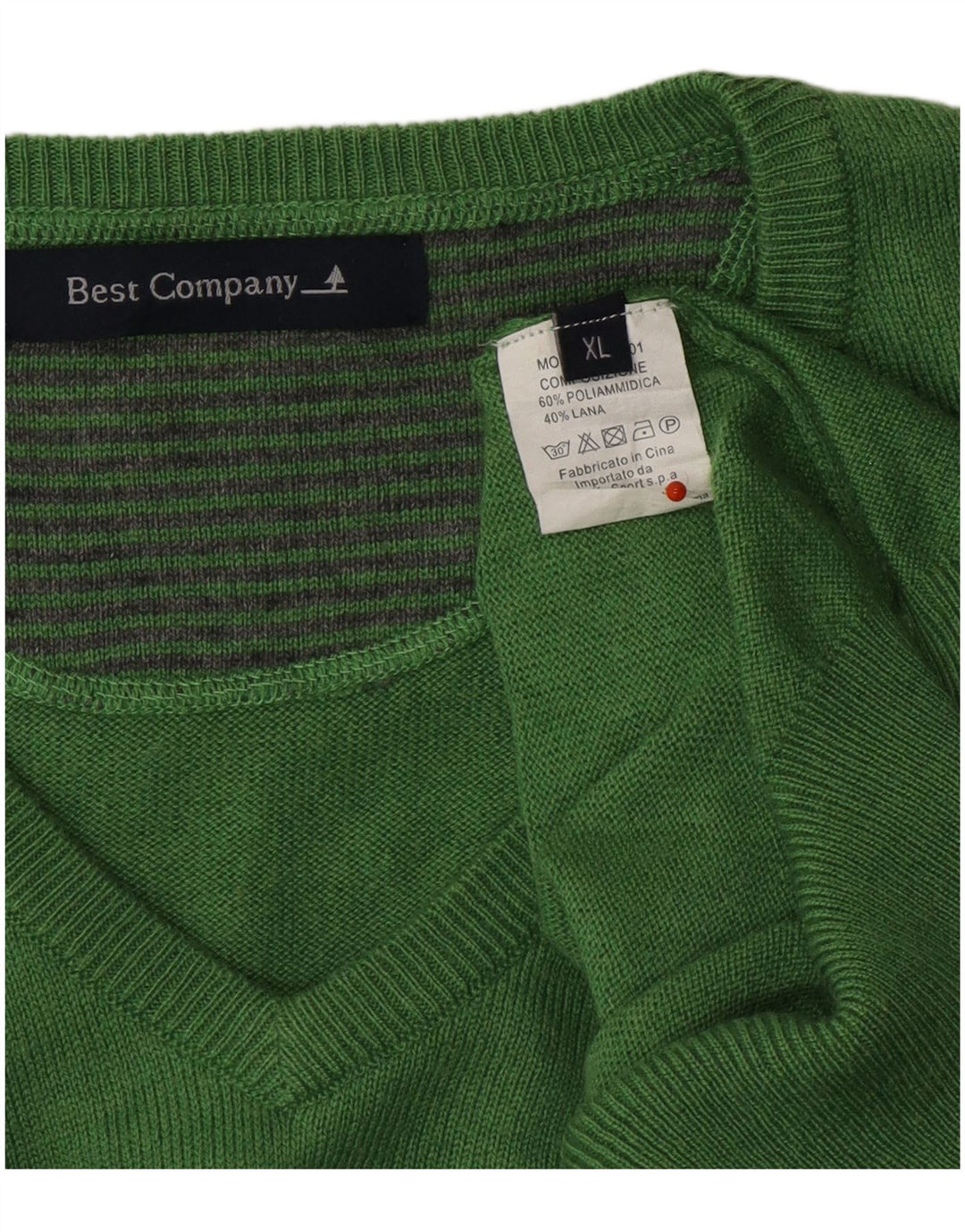 Suéter masculino BEST COMPANY com decote em V XL poliamida verde