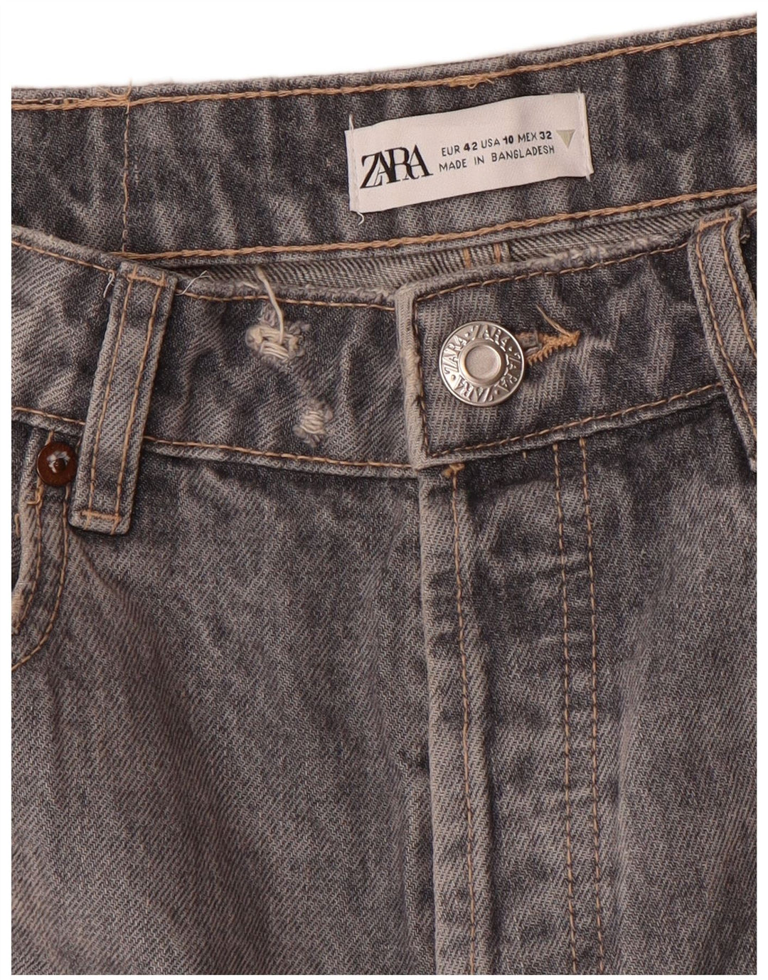 Calça jeans reta feminina Zara EU 42 grande W32 L27 cinza