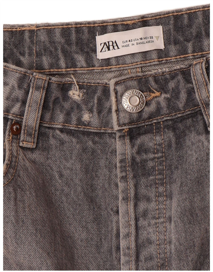 Calça jeans reta feminina Zara EU 42 grande W32 L27 cinza