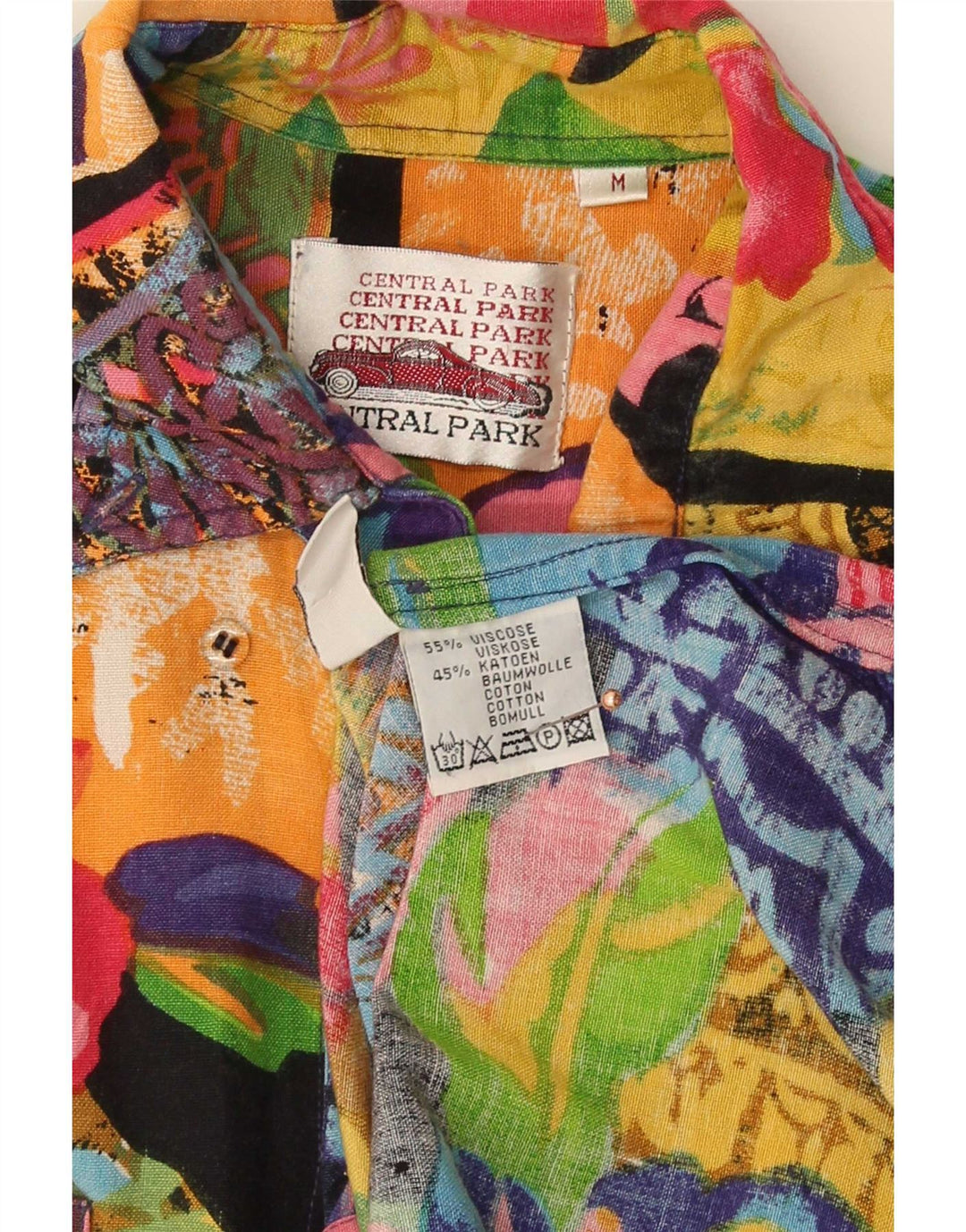 Camisa havaiana masculina de manga curta Central Park, média, multicolorida, floral