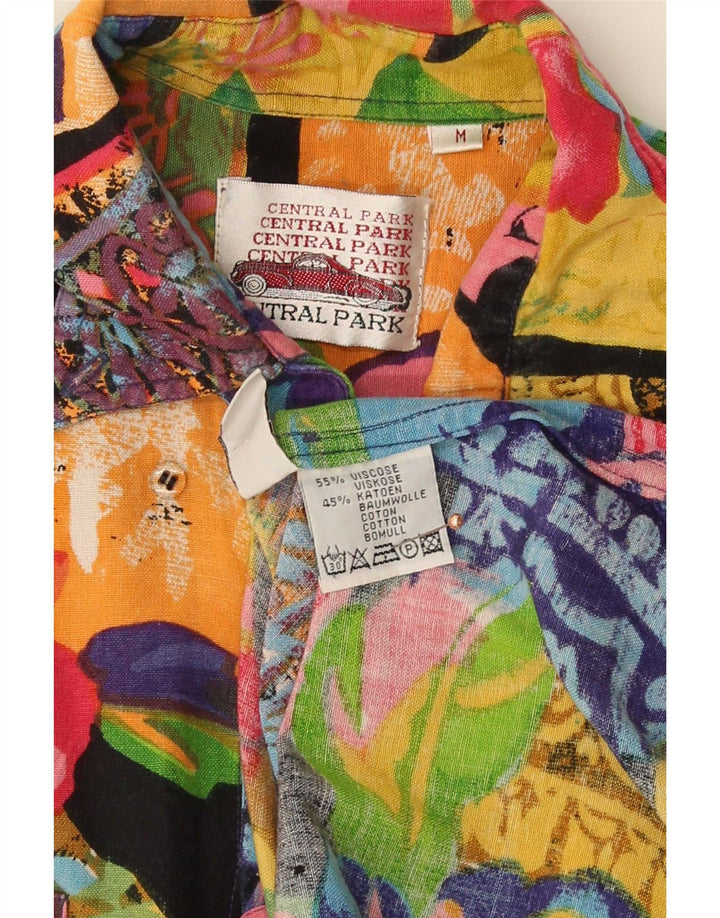 Camisa havaiana masculina de manga curta Central Park, média, multicolorida, floral
