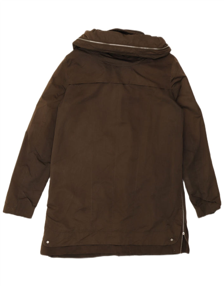 Zara Jaqueta Parka Feminina com Capuz Oversized Reino Unido 10 Pequeno Caqui