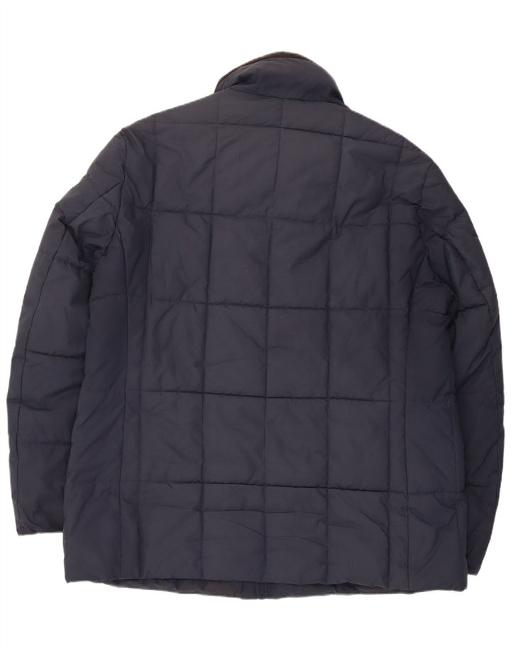 Jaqueta acolchoada masculina Barbour UK 42 XL poliéster azul marinho