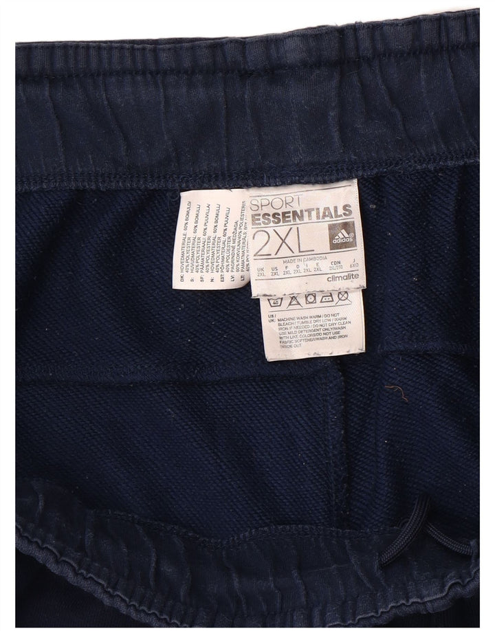 ADIDAS Mens Climalite Graphic Calças de treino Joggers 2XL Azul marinho