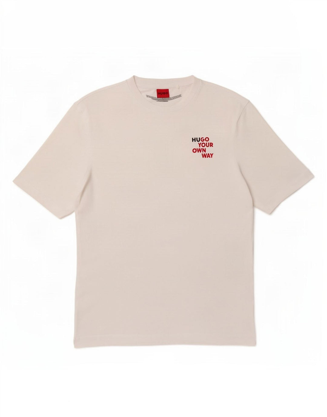 Camiseta gráfica masculina Hugo Boss Top médio branco