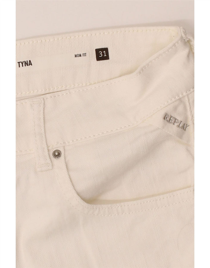 REPLAY Masculino Mom Straight Jeans W31 L26 Algodão Branco