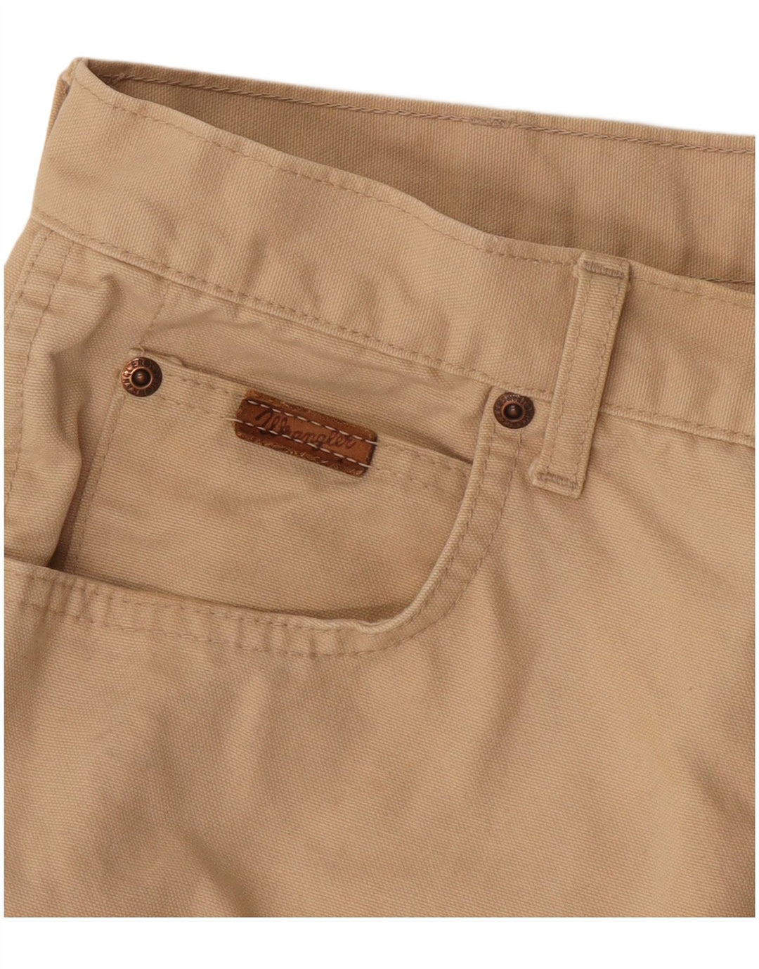 Calça Wrangler masculina reta casual W32 L29 bege