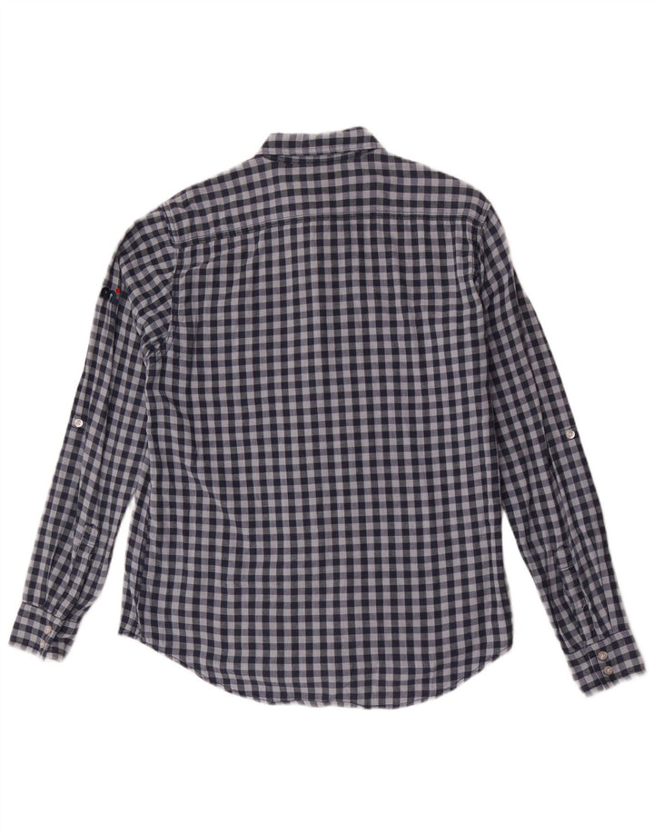 Camisa masculina MISTRAL de algodão guingão azul médio