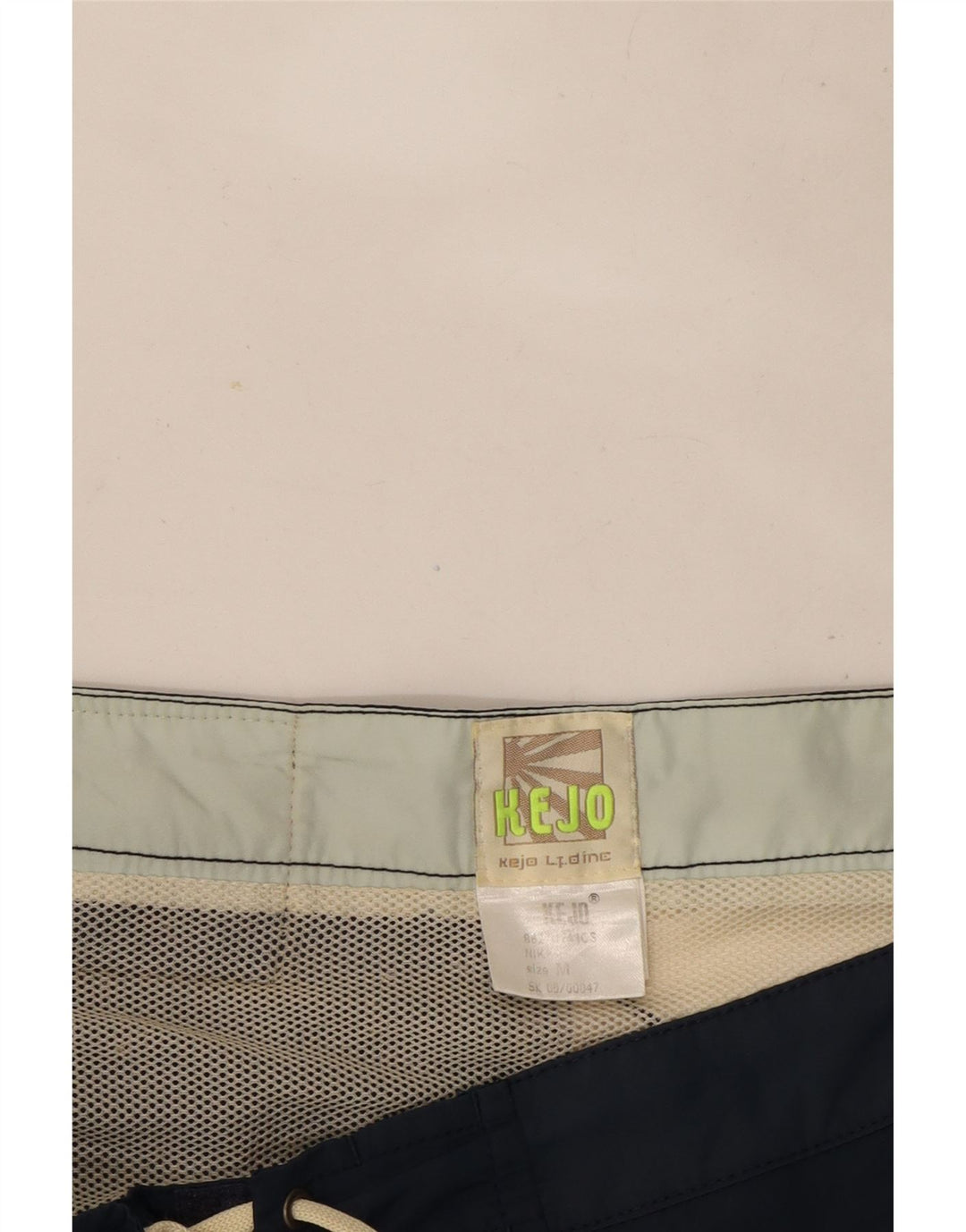 Shorts de natação masculino Kejo gráfico médio azul marinho colorblock nylon